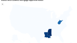 Map Shows States With Highest Number of People Unable to Get a Mortgage